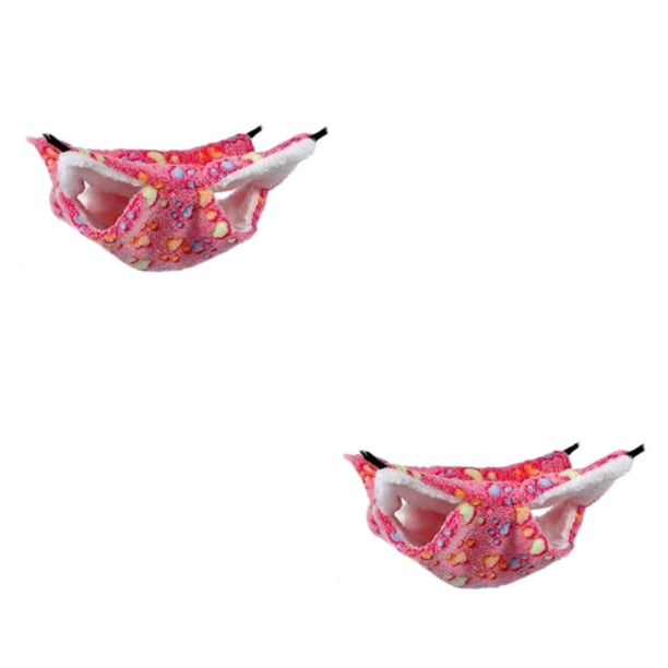 Billuyoard Hamaca colgante de tela para animales pequeños, escondite y fiable para cobayas, hurones y ratas, hurón de doble capa, pies rojos Pies rojos 35*35 2Conjunto