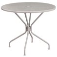 thumbnail image 1 of Mesa de patio redonda de acero gris claro para interiores y exteriores de grado comercial de 35.25 " Flash Furniture CO-7-SIL-GG, 1 of 1
