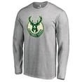 thumbnail image 2 of Men's Heather Gray Milwaukee Bucks Primary Logo Long Sleeve T-Shirt, 2 of 3