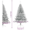 thumbnail image 4 of vidaXL Artificial Half Christmas Tree with Stand Silver 150 cm PET, 4 of 5