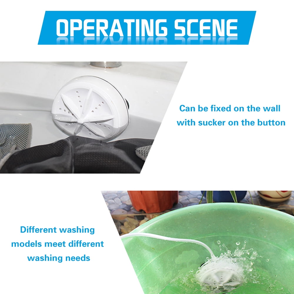 Amerteer Travel Home Business Trip Portable Washing Machine 1 kg Laundry Quantity Mini Rotating Washer with USB Cable