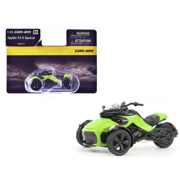 Can-Am Spyder F3-S Special 3-Wheel Motorcycle Manta Green 1/32 Diecast Model by BRP Models