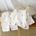 thumbnail image 4 of UAYOTSE Kids Neutral Sleepwear Set Lightweight Cozy Cute Allover Print Pajamas Long Sleeve Pullover Tee and Pants 2Pieces 12M-5T, 4 of 5