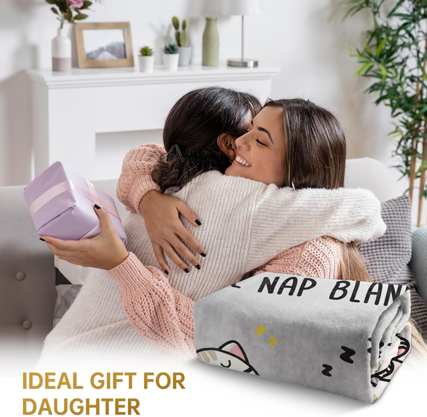 Mothers Day Blanket Gifts for Daughter, Daughter Gifts from Mom Dad, Idea Daughters Birthday Gift, Present Ideas for Graduation, Wedding, Mothers Day, Christmas