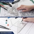 thumbnail image 5 of Pacific Arc Drafting Triangle, 18-inch, 30/60/90 Degrees, w/Inking Edge, Topaz, 5 of 6