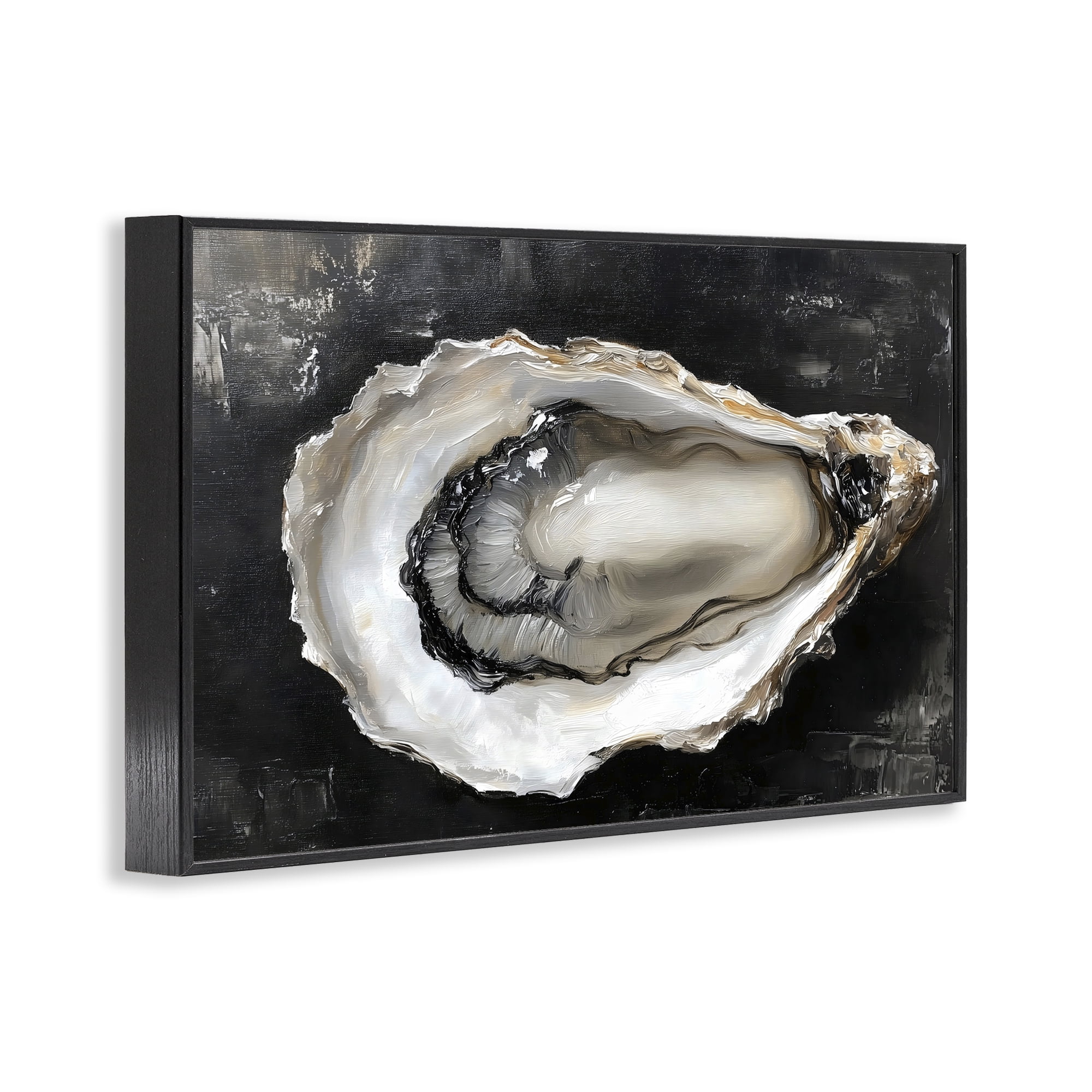 Stupell Industries Black Oyster Pearlescent Shell Black Framed Giclee Art, design by LSR Design Studio