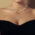 thumbnail image 4 of Christmas Pearl Necklace Holiday Snowflake Christmas Tree Pendant Personalized Collarbone Chain Necklace, 4 of 6