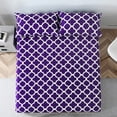 thumbnail image 3 of 100%Viscose Derived from Bamboo Sheets Twin XL, 16" Deep Pocket, Silky Soft, Cooling, Purple Printed, 3 of 9