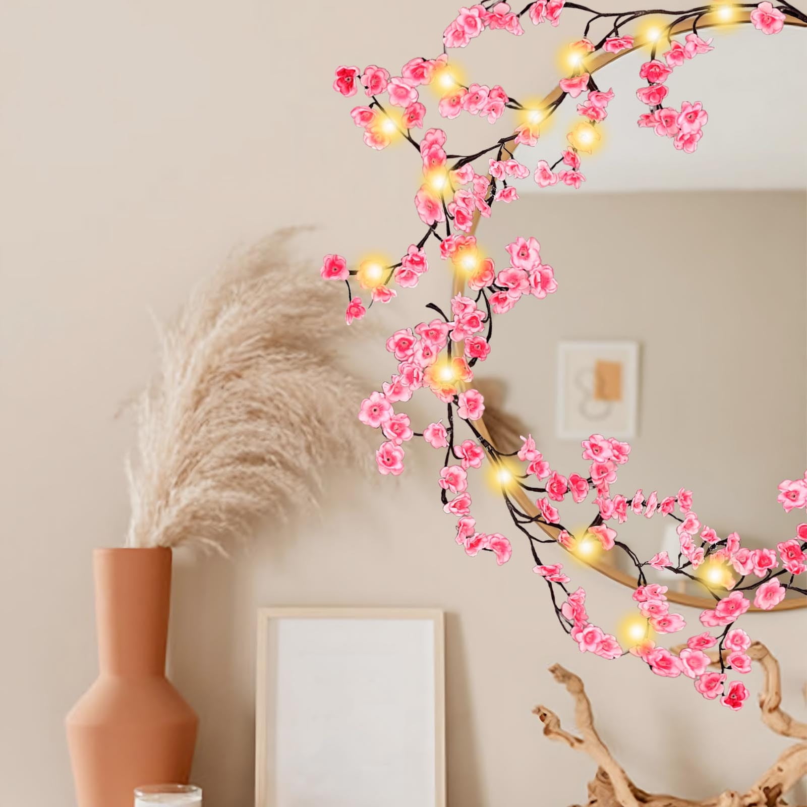 A Led Wall Branch Lights Garland With 8 Lighting Modes Warm White String Lights For Bedroom Trees Interior Walls Usb Powered 1.6 Meters 48 Lights