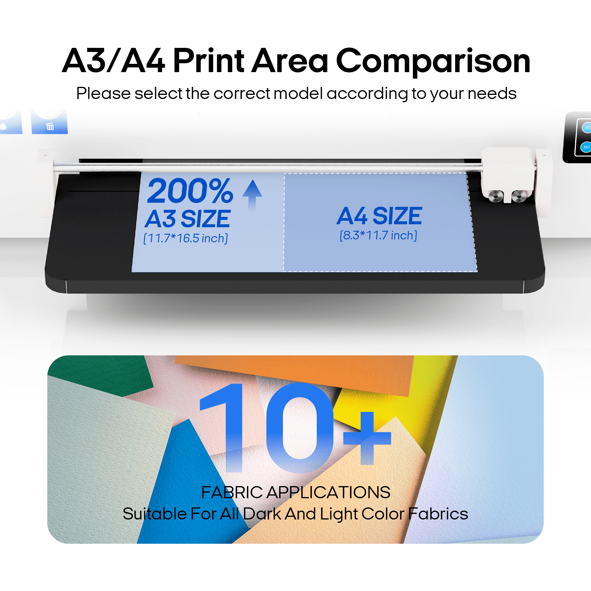 Punehod 13" DTF Printer A3 L1800 DTF Apparel DIY Printing Bundle Kit with Oven US Stock