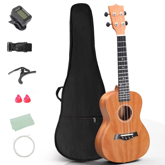 Ktaxon 23 Inch Concert Ukulele, All Mahogany Wood Beginner Ukelele Kit with Gig Bag, Tuner, Nylon Strings, Complete Starter Set for Kids & Adults