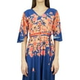 thumbnail image 5 of Bimba Women's Casual Floral Digital Printed Blue Long Moss Georgette Dress-16, 5 of 5