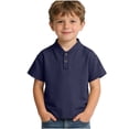 thumbnail image 3 of Abtuhar Boys Girls Summer Short Sleeve Stand-up Collar Blouse & Shirt Solid Color Crew Neck Short Sleeve Top, 3 of 5