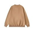 thumbnail image 3 of AWZXDE Men's Fall Winter Solid Color Crewneck Sweatshirt, Relaxed Versatile Fashion Pullover Khaki,XXXXXL, 3 of 3