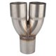 thumbnail image 1 of Universal Stainless Steel Exhaust Y Pipe Adapter 2.5" OD Inlet to Dual 2.5" ID, 1 of 4
