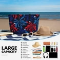 thumbnail image 3 of Yiaed Red White Blue Fireworks Print Large Capacity Beach Travel Bag - Waterproof Zipper Vacation Tote for Sandproof Storage, and Camping, 3 of 5