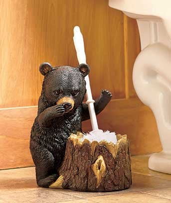 animal toilet brush holder