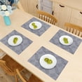 thumbnail image 2 of Decozen Placemats Set of 8 for Dining Table Placemats, Rectangular PVC Vinyl, 18"x12" - Gray Silver, 2 of 7