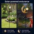 thumbnail image 3 of Cat Moon Solar Garden Stake Light, Outdoor Waterproof Half Moon LED Pathway Decor Crackle Hanging Glass Globe Ball Metal Crescent for Outside Yard Patio Lawn Outdoor Decor, 3 of 8