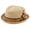 Natural, variant on Men's Stripe Band Removable Feather Straw Porkpie Fedora Sun Hat