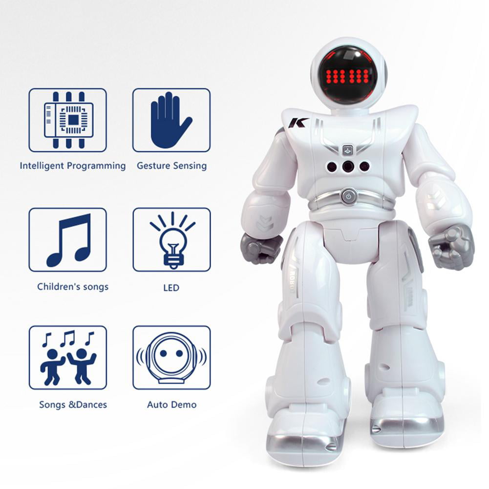 11" RC Dancing Robot W/ Missle Soft Foam Disc Launcher Sounds & Lights Fun Toy 