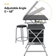 thumbnail image 4 of Drafting Table and Stool Set Tabletop Tilted Drawing Table Drafting Desk w/Drawers Artists Workstation, Art Craft Supplies, 4 of 8