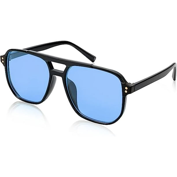 Retro Square Aviator Sunglasses Women Men 70s Vintage Trendy