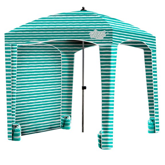 Qipi Beach Cabana - Easy to Set up Canopy, Waterproof, Portable 6' x 6' Beach Shelter, Included Side Wall, Shade with UPF 50 UV Protection, Ultimate Sun Umbrella
