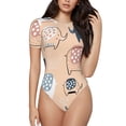 thumbnail image 1 of Balery Cute Ink Drawn Elephants Body de cuello redondo de manga corta para mujer Tops de manga corta Tops básicos-Medium, 1 of 7