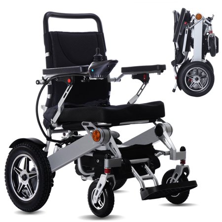 Broobey Electric Wheelchair for Adult Daily Meds Electric Wheelchair with Remote, Silver, 300 lb Limit