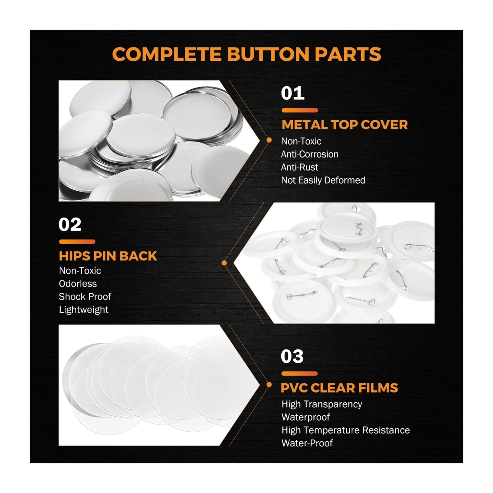 50mm Badge Button Pin Moulds Making Die DIY Button Maker Badge Punch Press Machine Mold For Button Badge Maker Mould Parts Button Supplies ,Easy Pressing
