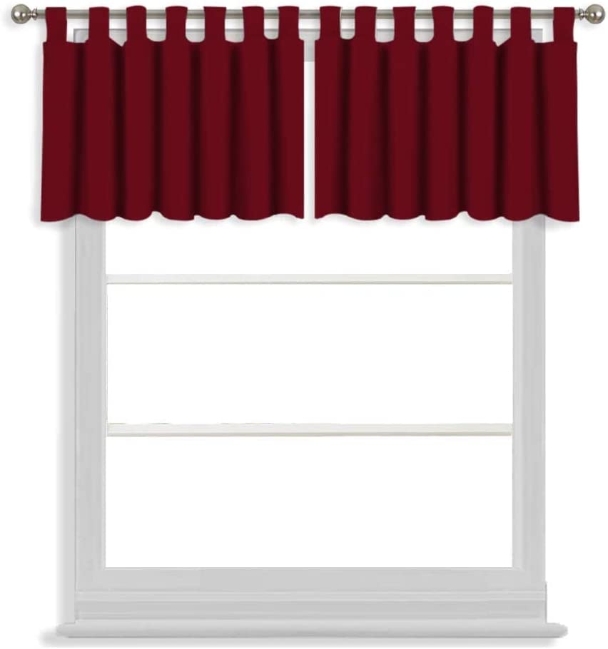 Valance for Small Window Tab Top Window Blackout Curtains Treatment for Small Window, Living