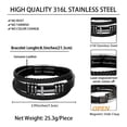 thumbnail image 6 of Jewmon To My Man Black Leather Bracelet for Men Stainless Steel Cross Wristband Bangle Birthday Fathers Day Jewelry Gifts for Dad, 6 of 10