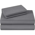 thumbnail image 2 of 900 Thread Count 100% Egyptian Cotton 4-Piece Bed Sheet Set (1 Flat, 1 Fitted Sheet, 2 Pillow Covers) 24 Inches Deep Pocket Size Full Color Grey Solid, 2 of 5