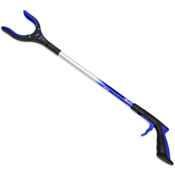 RMS 34" Extra Long Grabber Reacher | Rotating Gripper | Mobility Aid Reaching Assist Tool | Trash Picker, Litter Pick Up, Garden Nabber, Arm Extension | Ideal for Wheelchair and Disabled (Blue)