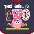 thumbnail image 4 of Inktastic 2nd Birthday Cute Owl 2 Year Old Girls Baby Bib, 4 of 4