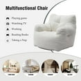 thumbnail image 6 of Domiluxe Bean Bag Chairs for Adults,Teddy Fabric Fluffy and Lazy Sofa with Armrests,Comfy BeanBag Sofa with Memory Sponge for Living Room,Bedroom,Ivory, 6 of 8