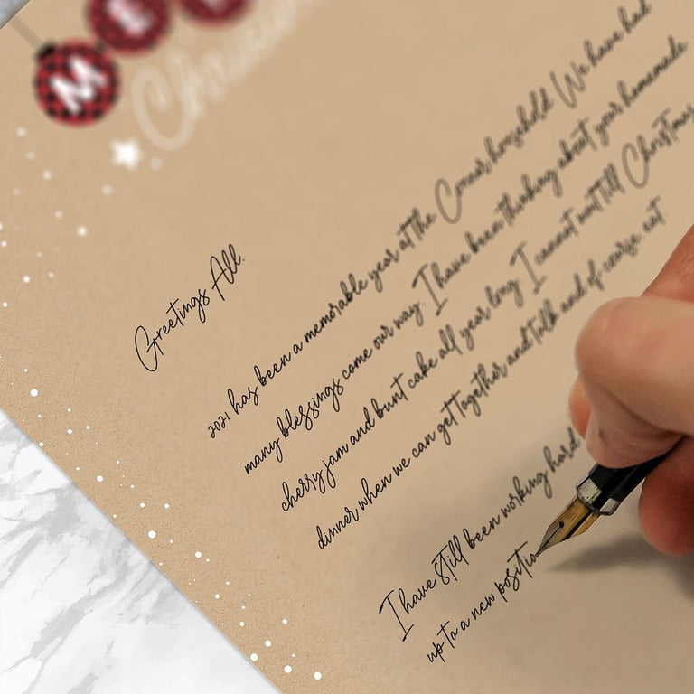 Whaline 60 Sheets Boho Christmas Letterhead Paper - 8.5x11 Inch, Double-Sided Xmas Tree Border For Holiday Notes & Cards