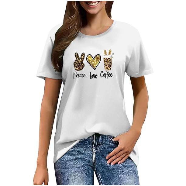 Mujeres Manga Corta de Verano Tops Pascua Impresa Cuello Redondo, Blusa de Moda Casual para la Primavera
