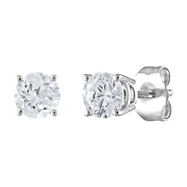 0.72 CT. T.W. Round Cut Solitaire Diamond Stud Earrings in 14K Gold