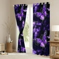 thumbnail image 3 of Feelyou Bling Purple Butterfly Curtains Pack of 2 (42x84 Each), Psychedelic Stars Cloud Curtains Blackout, Modern Fashion Style Bedroom Curtains, Blackout Curtains Room Decor, 3 of 6