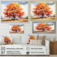 thumbnail image 4 of Designart "Golden Canopy Red Oak Tree Majesty II" Floral Floater Framed Wall Art Living Room, 4 of 7