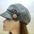 thumbnail image 3 of Riforla Women Retro Classic Visor Cap Beret Hats with Flower Buckle for Woman Ladies Berets Hat for Women GY1 M, 3 of 3