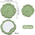 thumbnail image 2 of 50pcs Leaf Wax Seal Stickers Green Decoration Stickers Plant Adhesive Envelope Sealing Stickers, 2 of 6