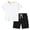 White, variant on YUNLIUU Kids Boys' Shorts Sets, Summer Drawstring 2-Piece Cotton Outfit Sets,11-12 T,Black1