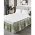 thumbnail image 4 of Sage Green Abstract Bed Skirt California King Size 18 Inch Drop, Vintage Graffiti Mottled Texture Wrap Around Dust Ruffle Bedskirts, Wrinkle & Fade Resistant Easy Fit Bedskirt with Adjustable Elastic, 4 of 8
