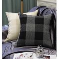 thumbnail image 4 of Checkered Pillow Case, 2 Pieces 45x45 Cm Breathable Throw Pillow Cover Linen Cushion Covers Wrinkle Free Decorative Throw Pillows For Throw Pillows - Black & Gray, 4 of 6