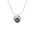 thumbnail image 2 of Delight Jewelry Silvertone Antiqued Round Seal - Initial - F - Hero Ring Charm Necklace, 18", 2 of 4