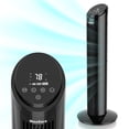 thumbnail image 1 of 30" Tower Fan with LED Screen & Remote, 70° Oscillating Quiet Cooling Fans, 3 Speeds, 3 Modes, 9H Timer, Standing Floor Fan for Home, Black, 1 of 10