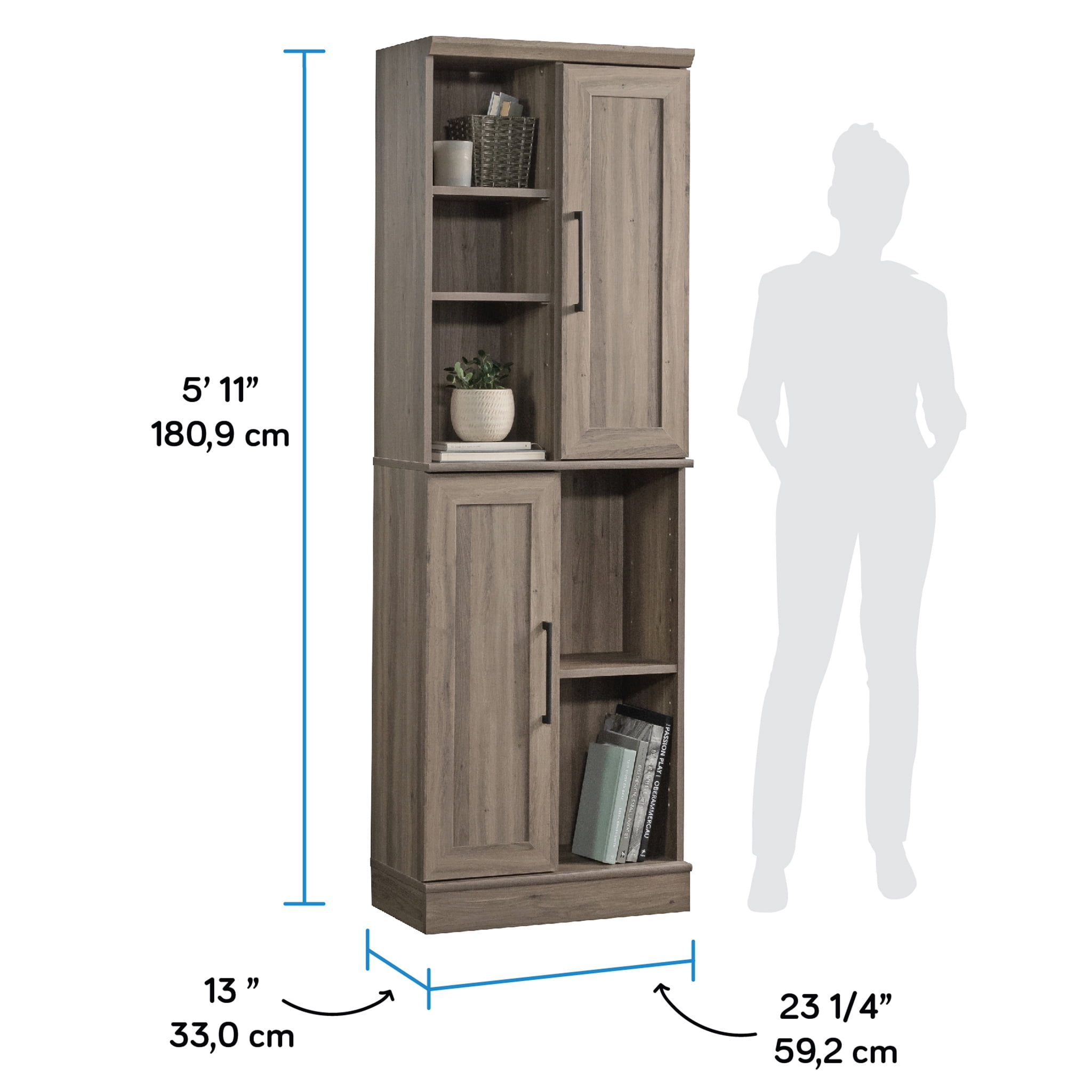 Sauder Homeplus Engineered Wood Storage Cabinet in Salt Oak Finish